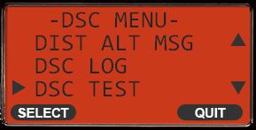 DSC TEST CALL Use the following procedure to ensure the DSC feature are functioning with another DSC radio.