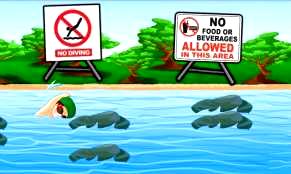Fig 9. Screenshot of River Area Game Showing Reminders on not what to do in the Area C.