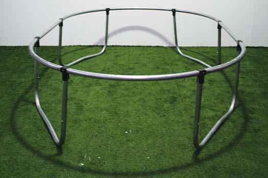 each screw hole must be facing into the centre of the trampoline.