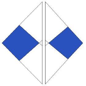 together on top of the E square as shown. Draw a diagonal line down the middle of the D squares.