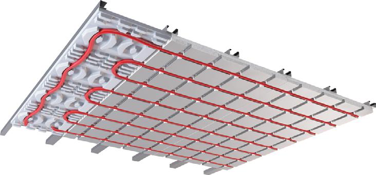 RADIANT CEILING SYSTEM Description is rdint ceiling/wll system relized with 600x1200 mm EPS200 preformed pnels coted with 0,3 mm luminium thermo-conductor sheets, where the plstic pipe with n externl