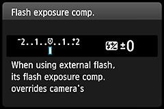 Only the flash output is changed during flash exposure compensation.