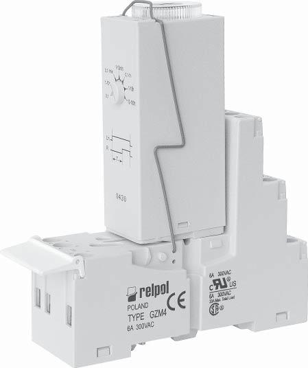 12 T-R4 przekaÿniki czasowe Mounting Relays T-R4E, T-R4Wu, T-R4Bp, T-R4Bi are designed for screw terminals plug-in sockets GZM4 or GZT4, 35 mm DIN rail mount, EN 50022 or on panel mounting with two