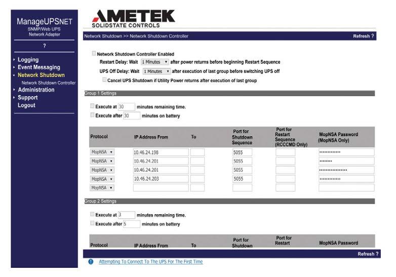 THE SOLUTION AMETEK Solidstate Controls' IntelliShed provides the system with the capability to monitor your system and control server shutdown protocols based on real time information of battery