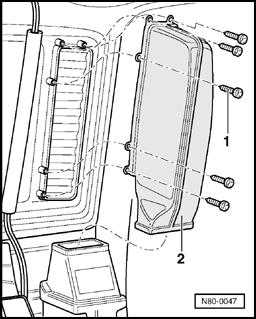 64-29 - Remove screws -1-. - Remove intake duct -2-.