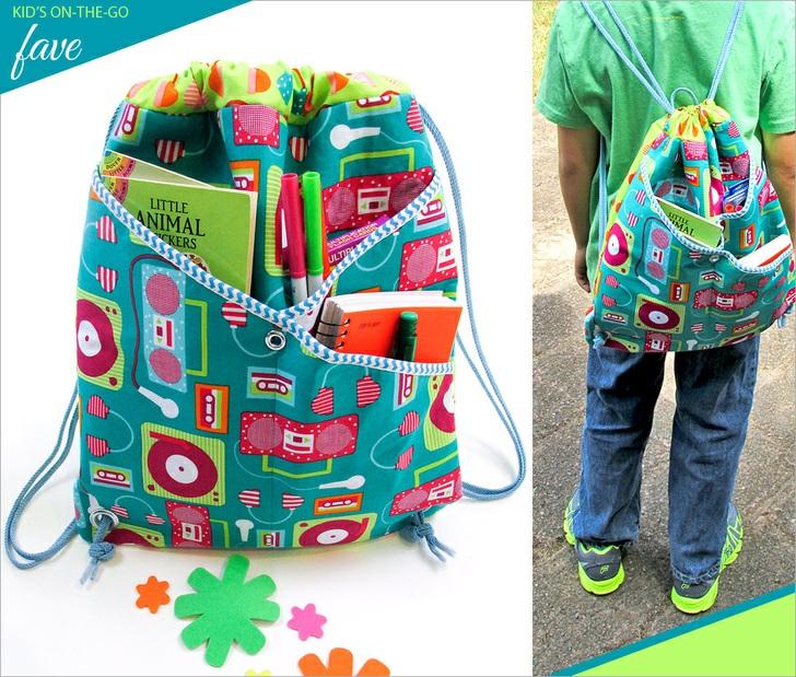 Published on Sew4Home Lightweight String Style Backpack with Crossover Pockets Editor: Liz Johnson Tuesday, 14 August 2018 1:00 String style backpacks are in high demand right now for back-to-school,