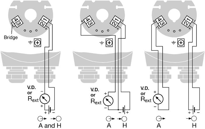 Installation instructions, RT-2 2-wire connection 3-wire connection 4-wire connection (4...20mA) (different ma-signals) (different ma-signals) A = Measuring output...... as 2-wire connection (4.