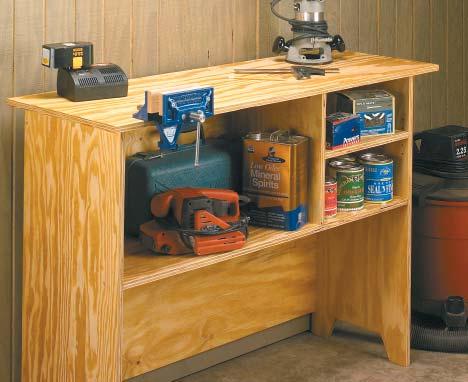 Even if you already have a full-size workbench in your shop, this bench makes a great backup. Joinery Like the other plywood projects, there isn t any complicated joinery on this bench.