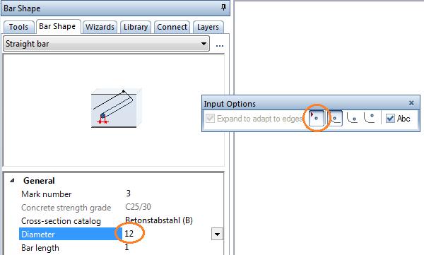 Engineering Tutorial Unit 4: Reinforcement Drawing 211 With the Automatic mark number being selected in the input options, the program creates the mark number at the beginning or end of the label