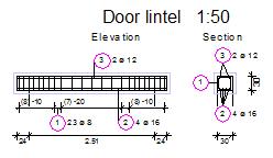 Engineering Tutorial Unit 4: Reinforcement Drawing 217 Task 2: modifying the reinforced door lintel Now you will retrieve the door lintel and modify it.