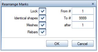 Engineering Tutorial Unit 4: Reinforcement Drawing 221 6 Click a bar with the right mouse button and select Rearrange Marks on the shortcut menu in order to combine the two marks to a single mark.