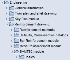 Engineering Tutorial Unit 4: Reinforcement Drawing 245 Tip: Look in the Allplan help for basic information on the BAMTEC module: Tools: Carpet Outline Separate into Files Carpet Mounting Strips Basic