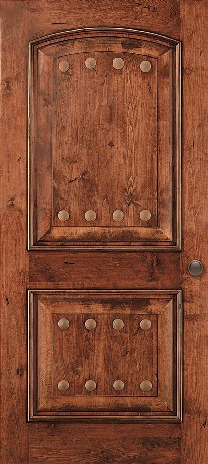 For added charm, these door designs are available with metal accents, such as clavos or decorative straps.