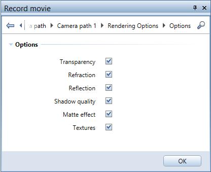 426 Exercise 17: Camera Path, AVI movie Allplan 2017 9 You can define further settings for rendering by clicking the Edit button beside Options. Click OK to confirm.