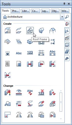 When the Tools tab is open at the top, the following options are available: Dropdown menu at the