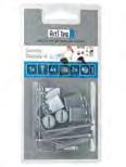 16x E-Clips, 8 x display A6 2 steelwires, fastener material, 16x