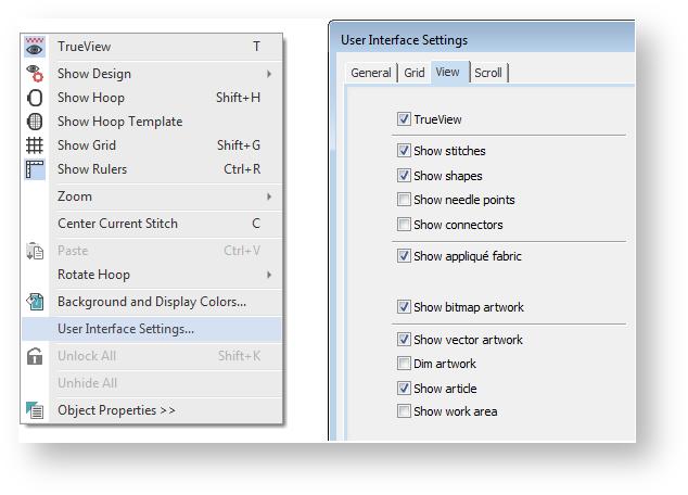 View designs User interface view settings Note that view settings can also be accessed via the View tab of the User Interface Settings dialog.