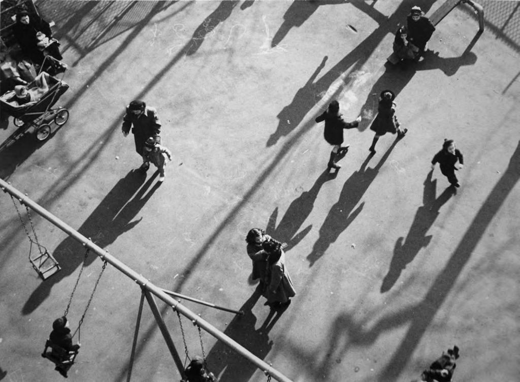 Children and Shadows in Park, 1951 Gelatin silver