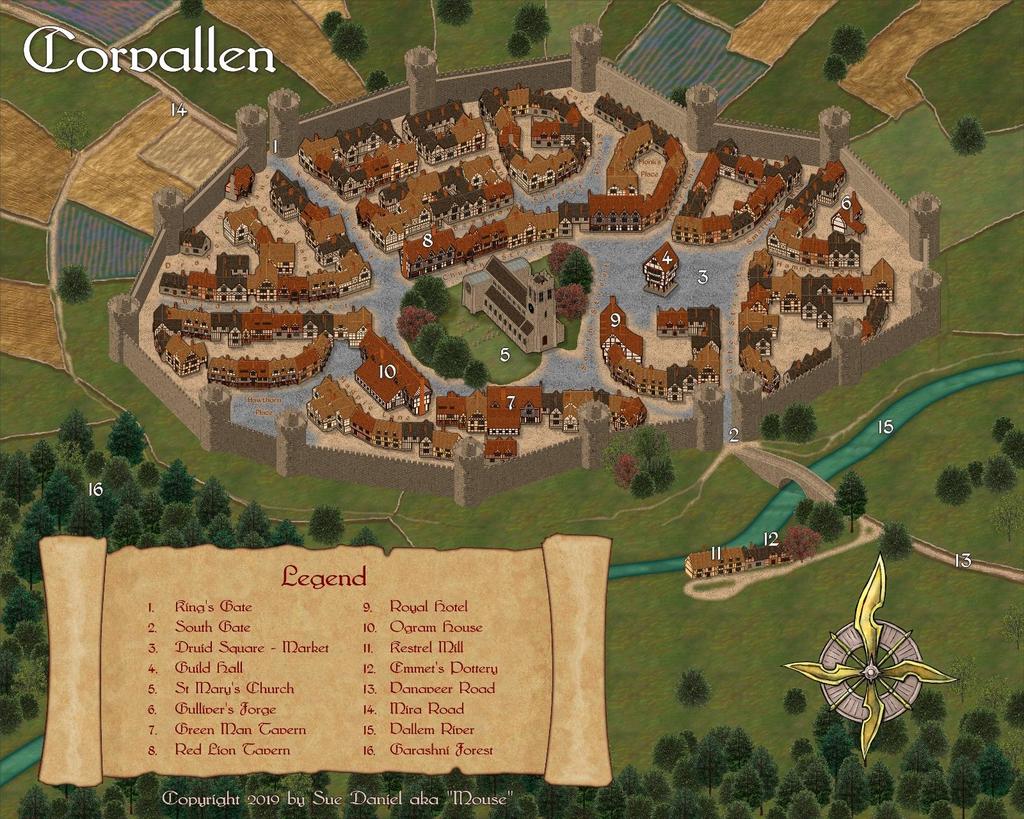 The making of the isometric town symbol set and the map of Corvallen Thank you, Profantasy, for including this article in the Profantasy Blog Credits: Artistic and material support: Ralf Schemmann,