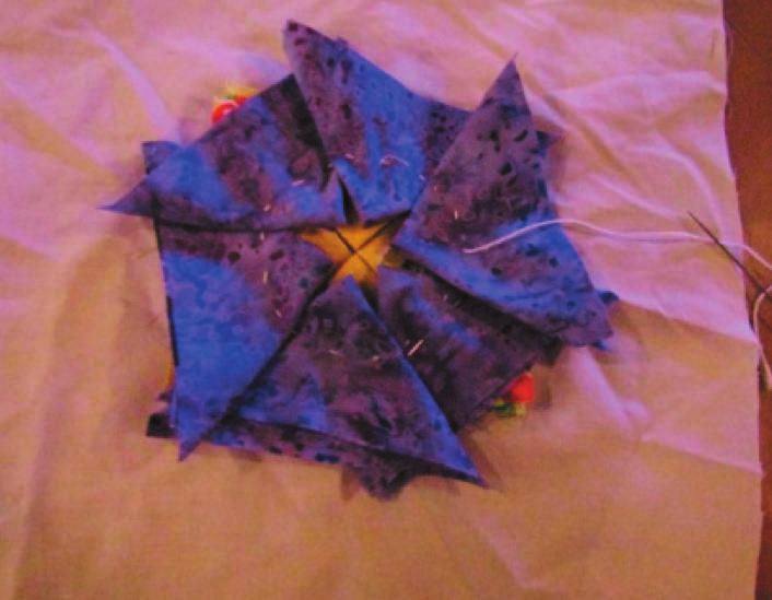 Page 8 Layer 2 Photo 6 Photo 7 Assembly: 3. Begin adding triangles of Fabric B evenly in a circular direction. 4.