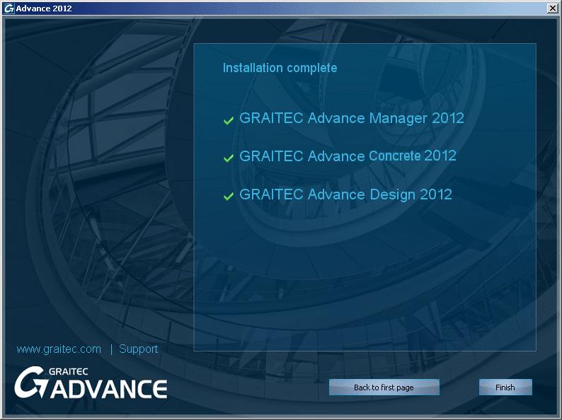 Note: If a previous version of Advance is already installed, select another installation folder.