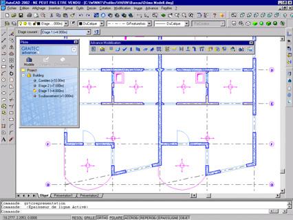 Model mode Figure 13: Model mode The building structures, the civil engineering structures or precast concrete structures are drawn in the MODEL mode. This is the first step in building creation.
