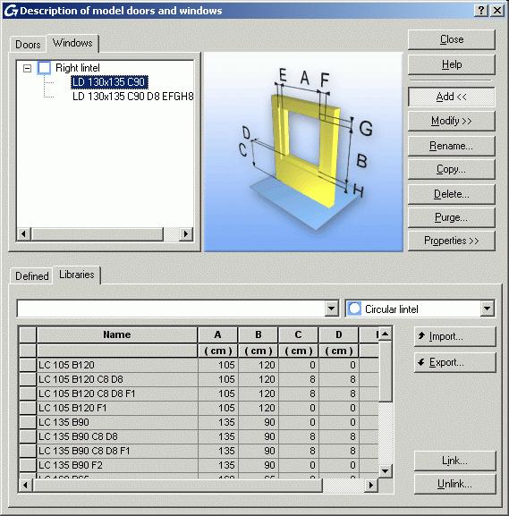 Doors and Windows manager Instead of directly inputting the doors and windows sizes, a door or a window type may be selected