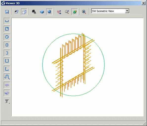 Viewer 3D In Advance, although all reinforcement element are drawn in 2D, they can be materialized in 3D with the 3D viewer.