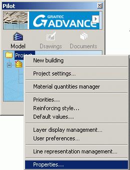 Formwork and Implementation Basic settings Start Advance. Configure the Project properties as described below.