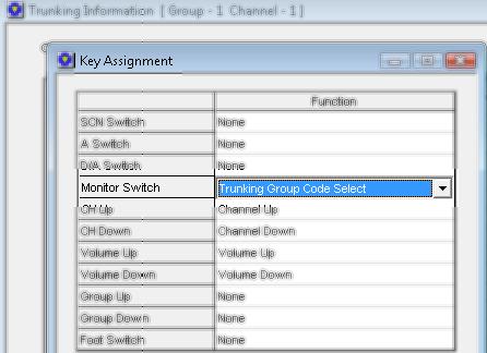 Set the correct frequencies for each channel group in the channel information window.