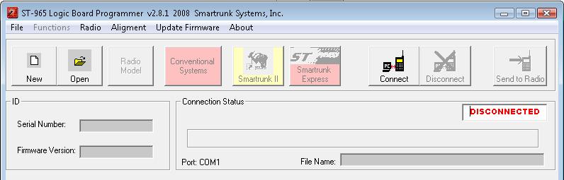 channel frequencies, Banks, and Key Assignment attributes, as it is programmed in the template installed by default in your ST-965 installation folder (usually located in C:\Program