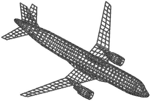 Figure 1. Example of modeling aircraft using a wiregrid model Airbus A30.