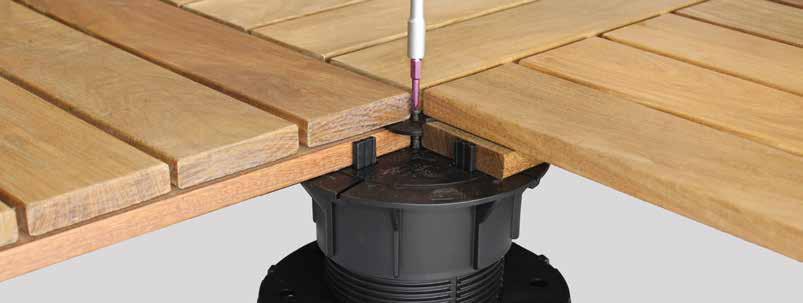 Installation Bison recommends the use of Bison Pedestals and the FS-1* Wood Tile Fastening Kit when installing Bison Wood Tiles.