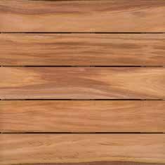 Bison Mahogany Wood Tiles Model: WT-MAHOGANY-24-5-SMOOTH Species: Fijian Mahogany Color: Golden brown* Janka Hardness Rating: 800 lbs. Dimensions: 24.125 x 24.