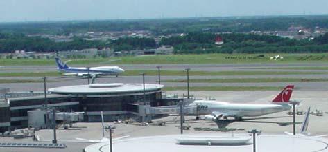 Figure 7 shows a picture and location of towers. And figure 8 shows pictures of line-of-sight to each area from the apron control tower. 3.