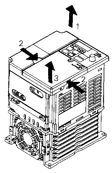Mounting / Removing Components Mount the inverter after removing the front cover, digital operator, and terminal cover.