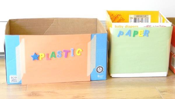 Create a recycling center for your classroom.