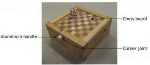 Q. (a) A chess box is shown above. Hardwood was used for some of the squares of the chess board. State the name of a hardwood that could have been used for the squares.