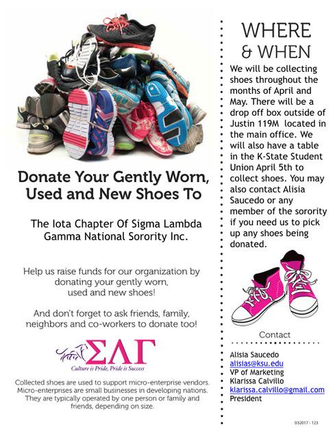 FUNDRAISING SHOE DRIVE For the entire month of April and May we will be hosting a Shoe Drive Fundraiser.