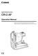 CR-2 AF. Operation Manual. Digital Retinal Camera