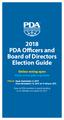 2018 PDA Officers and Board of Directors Election Guide