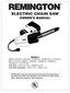 ELECTRIC CHAIN SAW OWNER S MANUAL