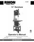 14 Bandsaw. Operator s Manual. Record the serial number and date of purchase in your manual for future reference.