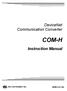 DeviceNet Communication Converter COM-H. Instruction Manual RKC INSTRUMENT INC. IMR01L01-E4