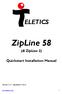 ELETICS ZipLine 58 (& ZipLine 2) Quickstart Installation Manual