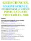 GEOSCIENCES, MARINE SCIENCE, ENVIRONMENTAL SCIENCE POSTGRADUATE TIMETABLES, 2008
