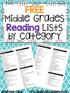 FREE. Middle Grades. Reading Lists