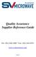 Quality Assurance Supplier Reference Guide