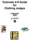 Colorado 4-H Guide for Clothing Judges