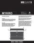 MYKRO RM440.4 / RM740.5 / RM Installation Manual